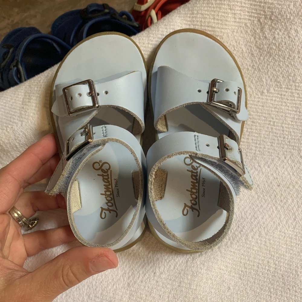 Tidal Blue FootMates Sandals with Velcro strap on top